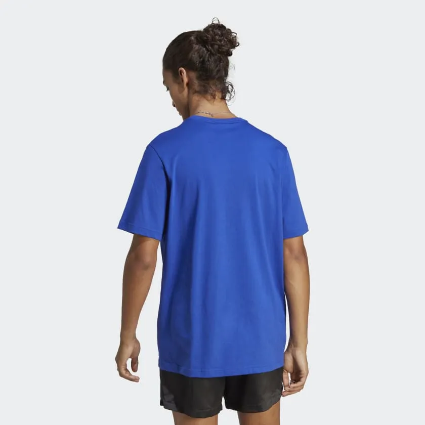 Adidas Men's Blue Tee with Small Logo