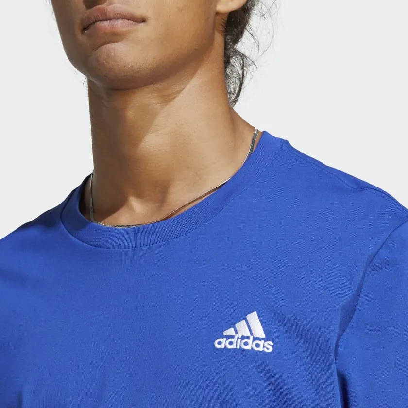 Adidas Men's Blue Tee with Small Logo