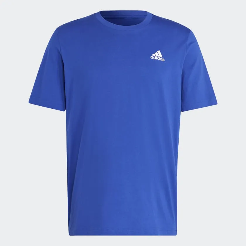 Adidas Men's Blue Tee with Small Logo