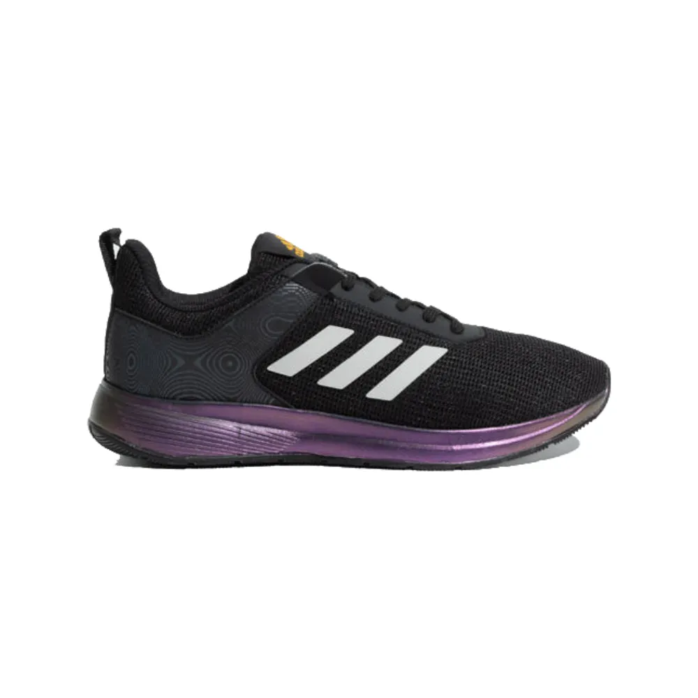 Adidas Men's Runsheen MS Running Shoe in Black, Dove Grey, Active Gold, and Grey Six.