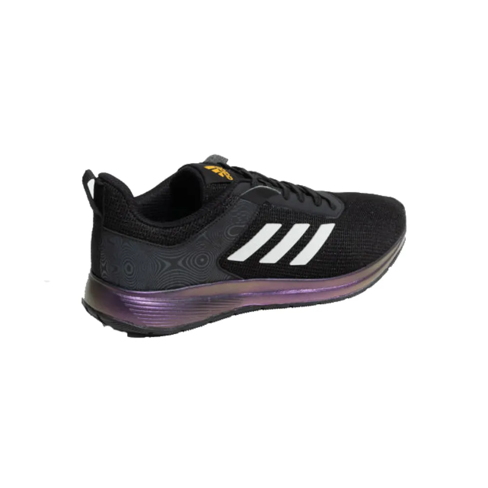 Adidas Men's Runsheen MS Running Shoe in Black, Dove Grey, Active Gold, and Grey Six.