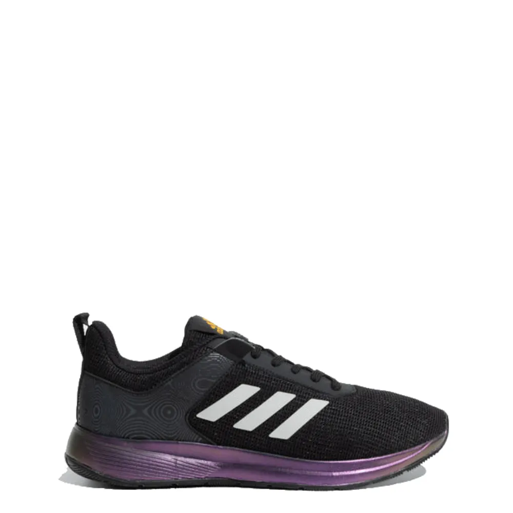 Adidas Men's Runsheen MS Running Shoe in Black, Dove Grey, Active Gold, and Grey Six.