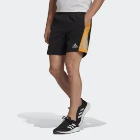 adidas Running Shorts for Men: Black Orange Reflective Pockets - Fitness