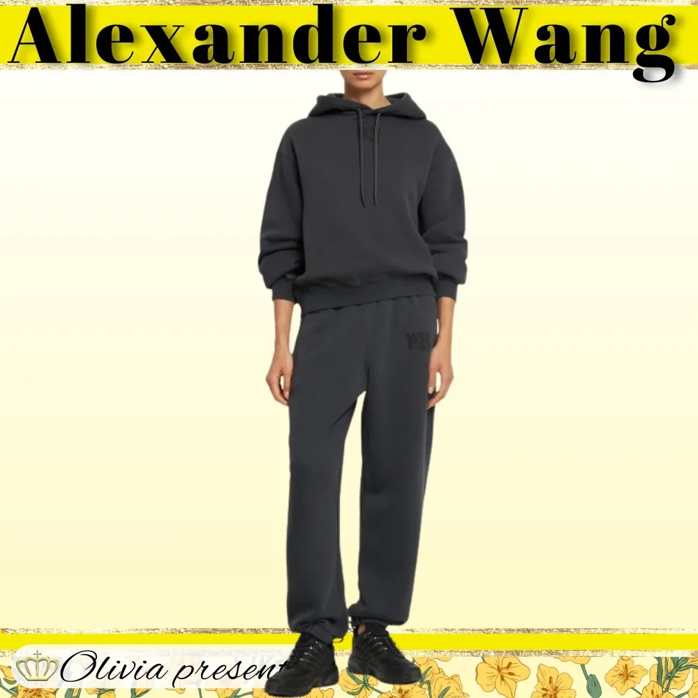 Alexander Wang Street Style Long Sleeves Cotton Logo