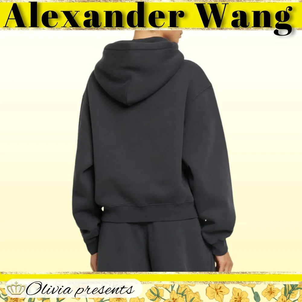 Alexander Wang Street Style Long Sleeves Cotton Logo