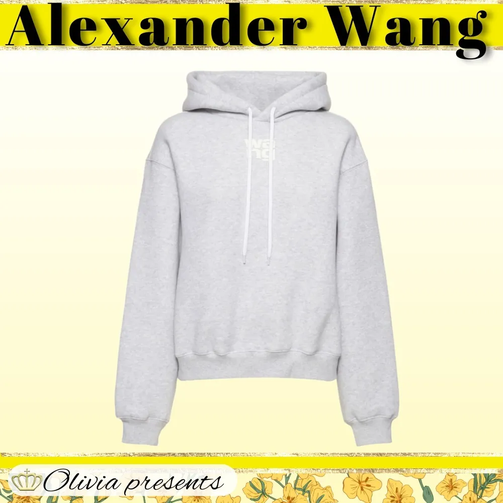 Alexander Wang Street Style Long Sleeves Cotton Logo