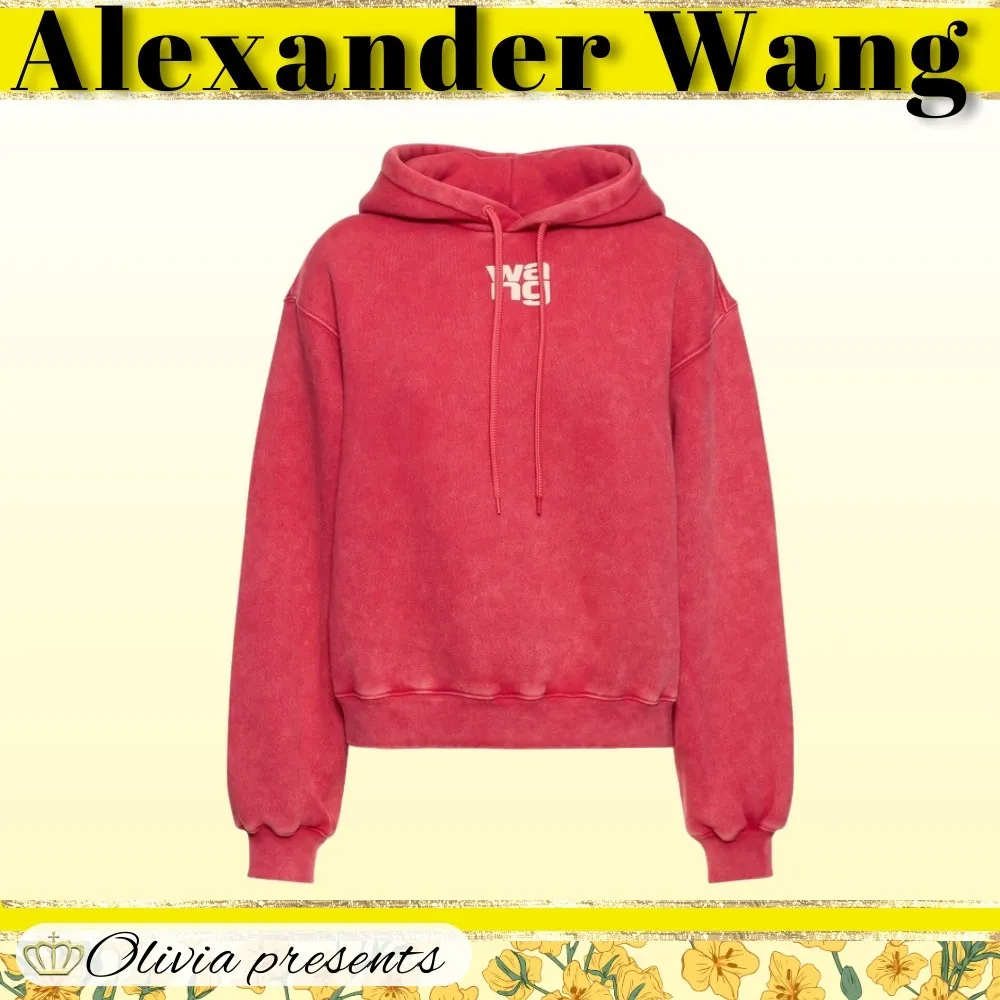 Alexander Wang Street Style Long Sleeves Cotton Logo