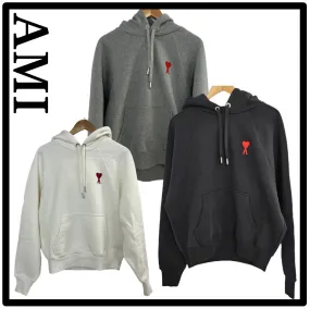 AMI PARIS Unisex Street Style Logo Hoodies & Sweatshirts