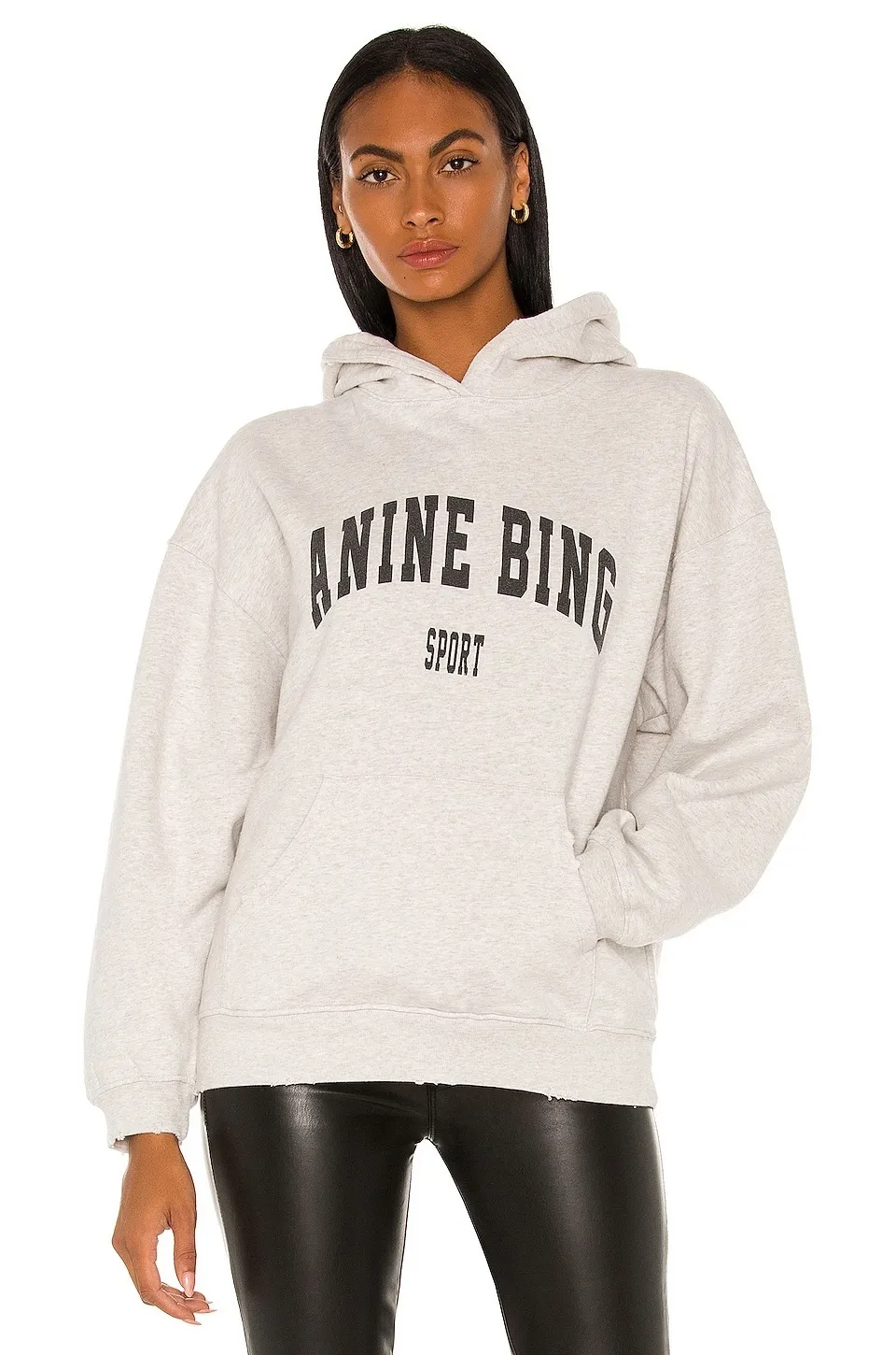 ANINE BING Crew Neck Nylon Long Sleeve Cotton Logo - Shop Now