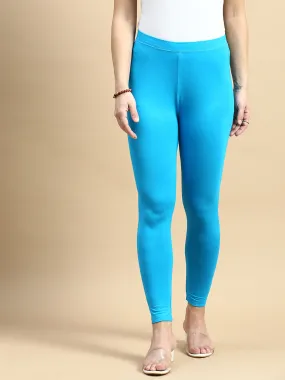 Ankle Length Leggings Viscose-Blue Jewel