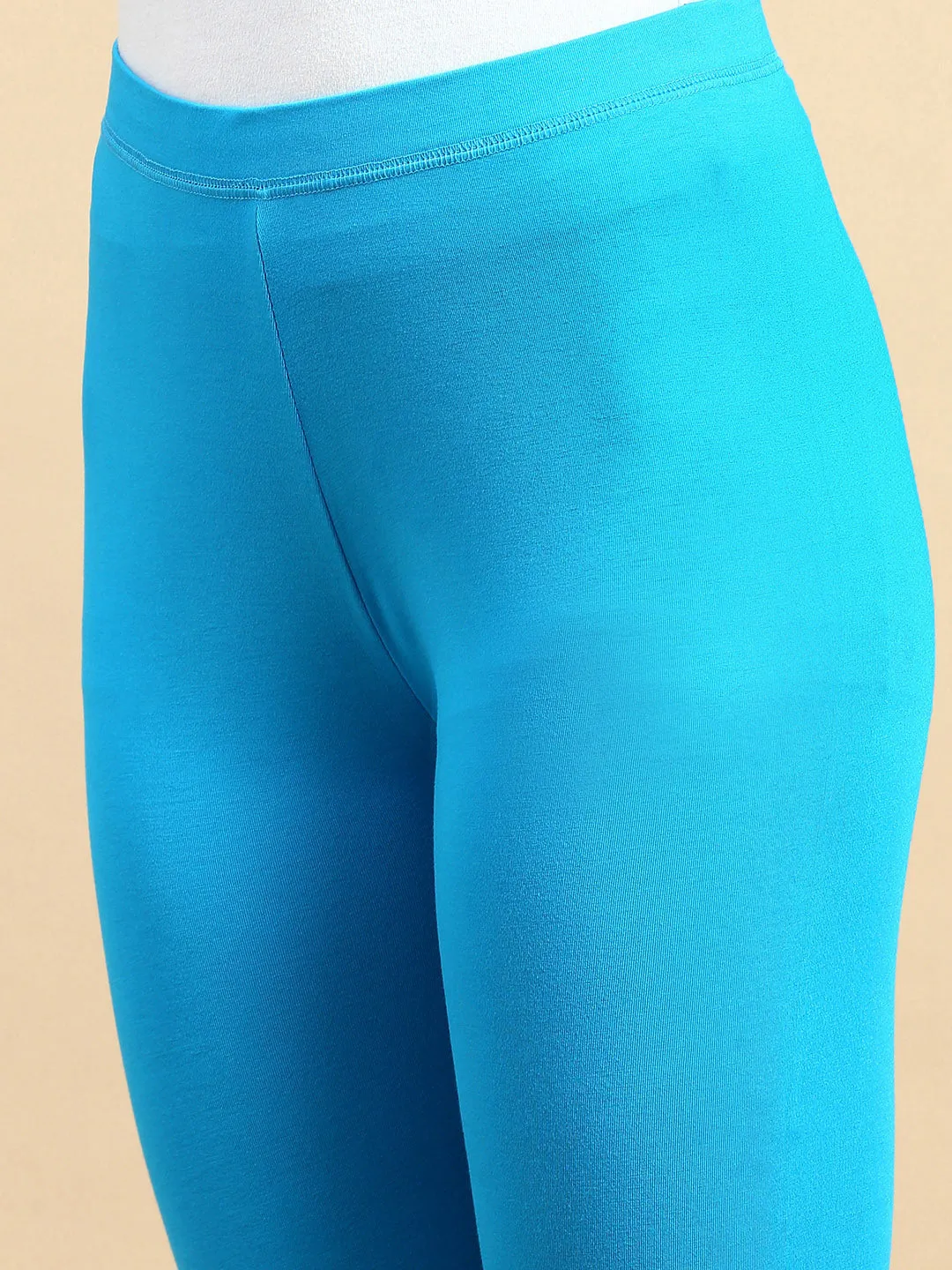 Ankle Length Leggings Viscose-Blue Jewel