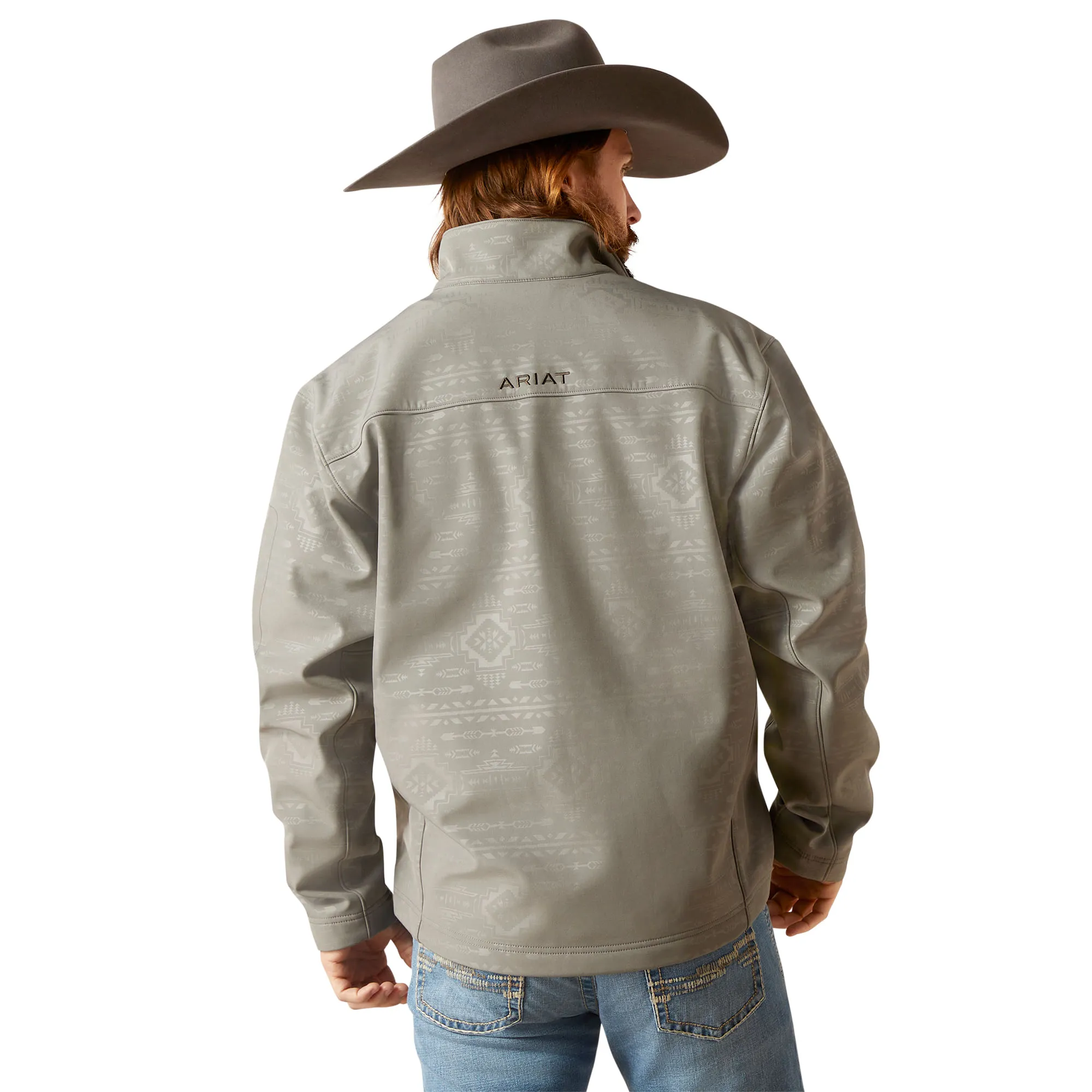 Ariat Men's Jetty Grey Embossed Vernon Softshell Jacket