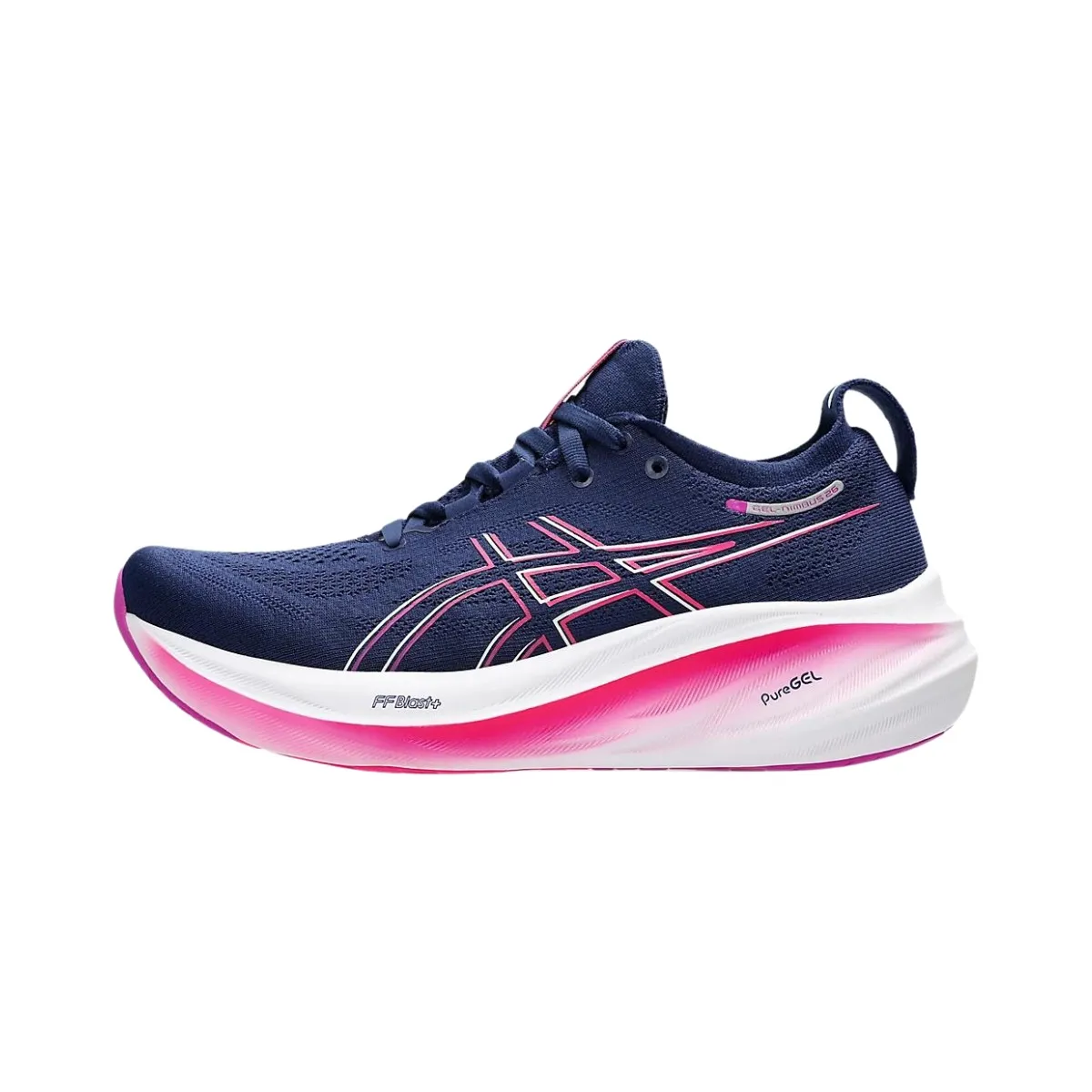 Asics Women's Gel-Nimbus 26 Navy Blue Pink AW24 Running Shoes