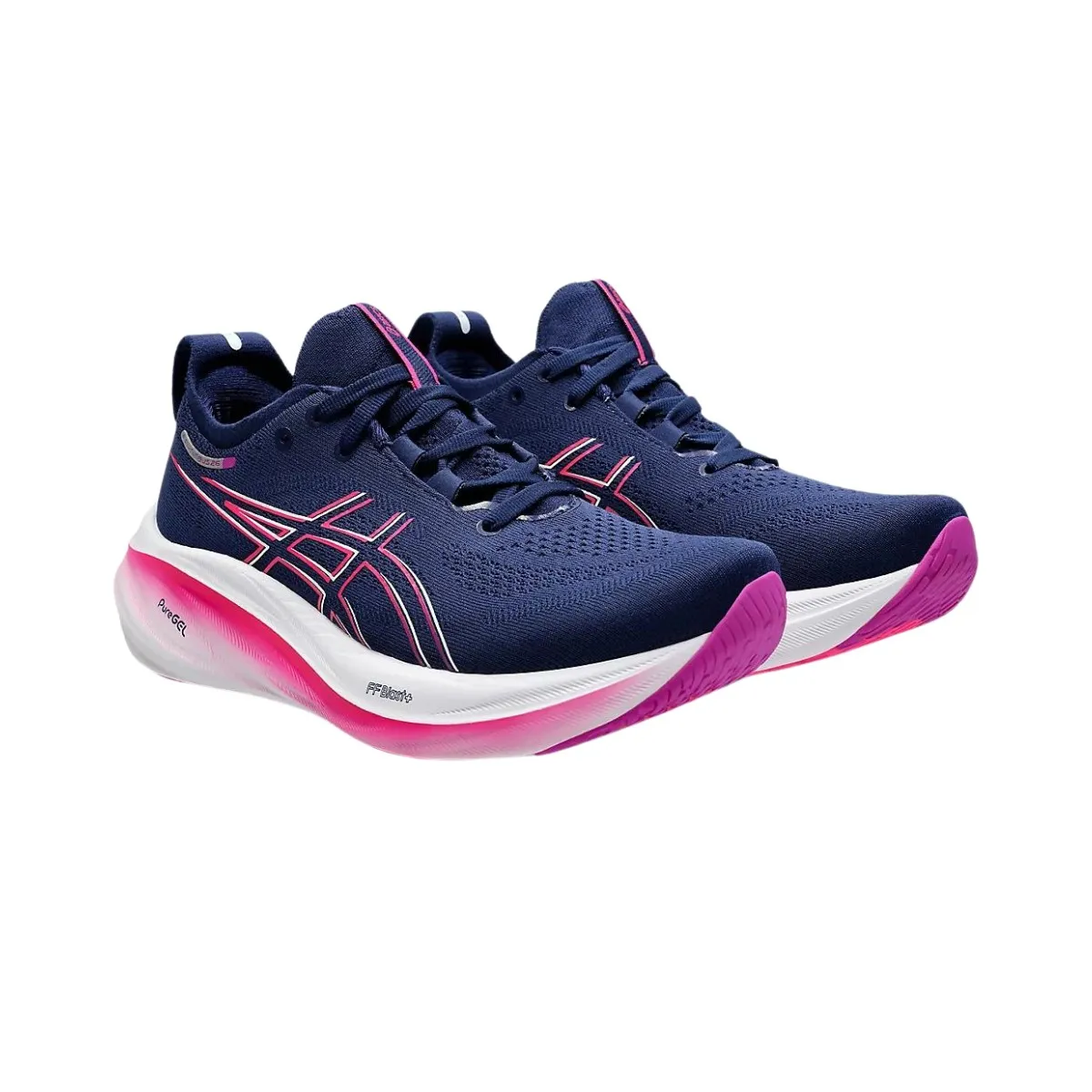 Asics Women's Gel-Nimbus 26 Navy Blue Pink AW24 Running Shoes