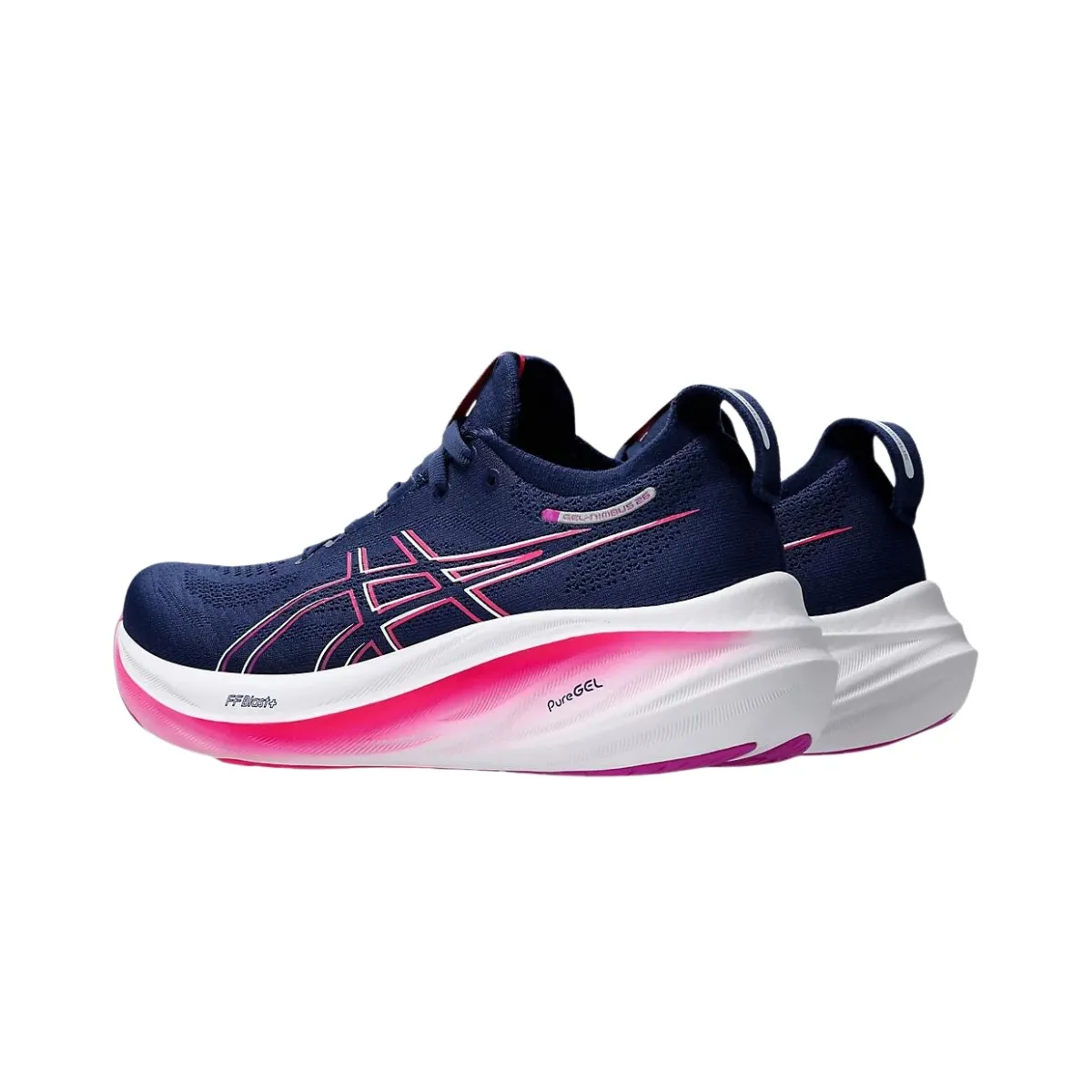 Asics Women's Gel-Nimbus 26 Navy Blue Pink AW24 Running Shoes