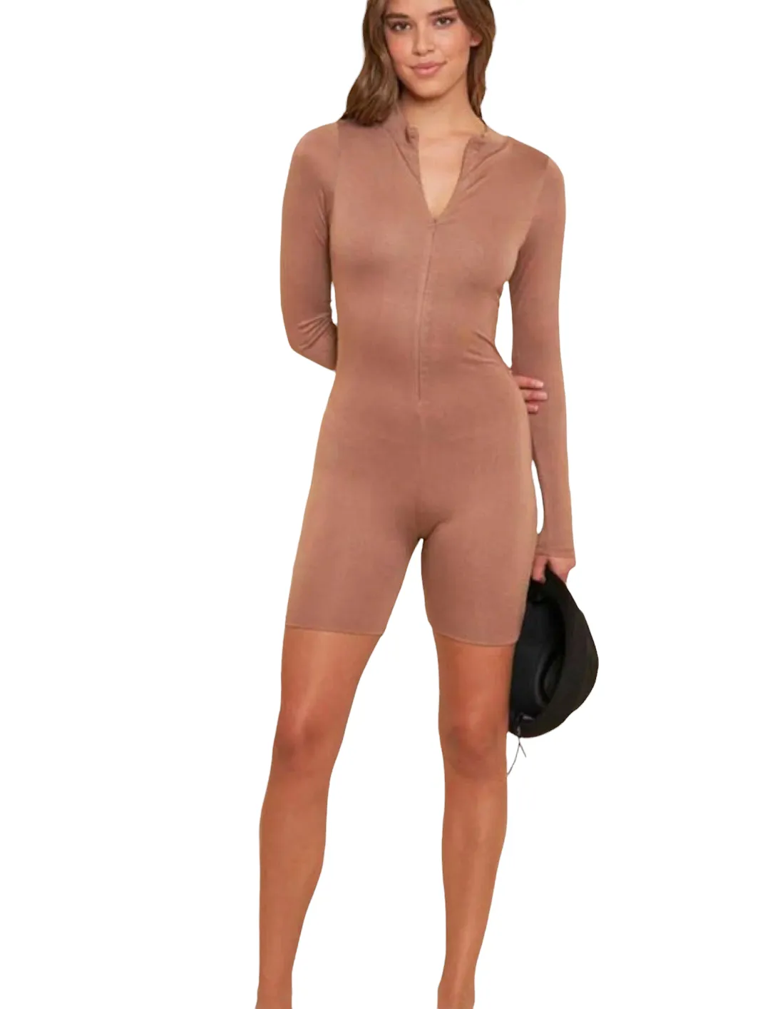 Aubrey Brown Long Sleeve Jumpsuit