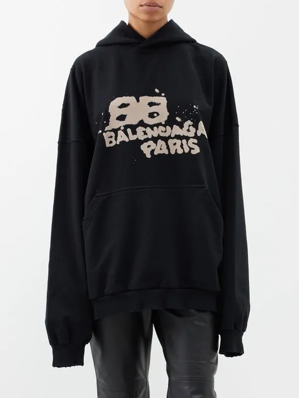 Balenciaga Street Style Long Sleeves Cotton Oversized Logo