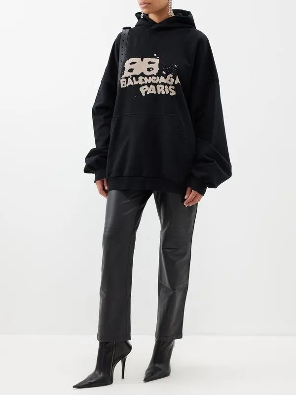 Balenciaga Street Style Long Sleeves Cotton Oversized Logo