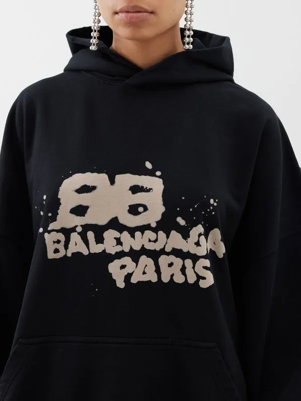 Balenciaga Street Style Long Sleeves Cotton Oversized Logo