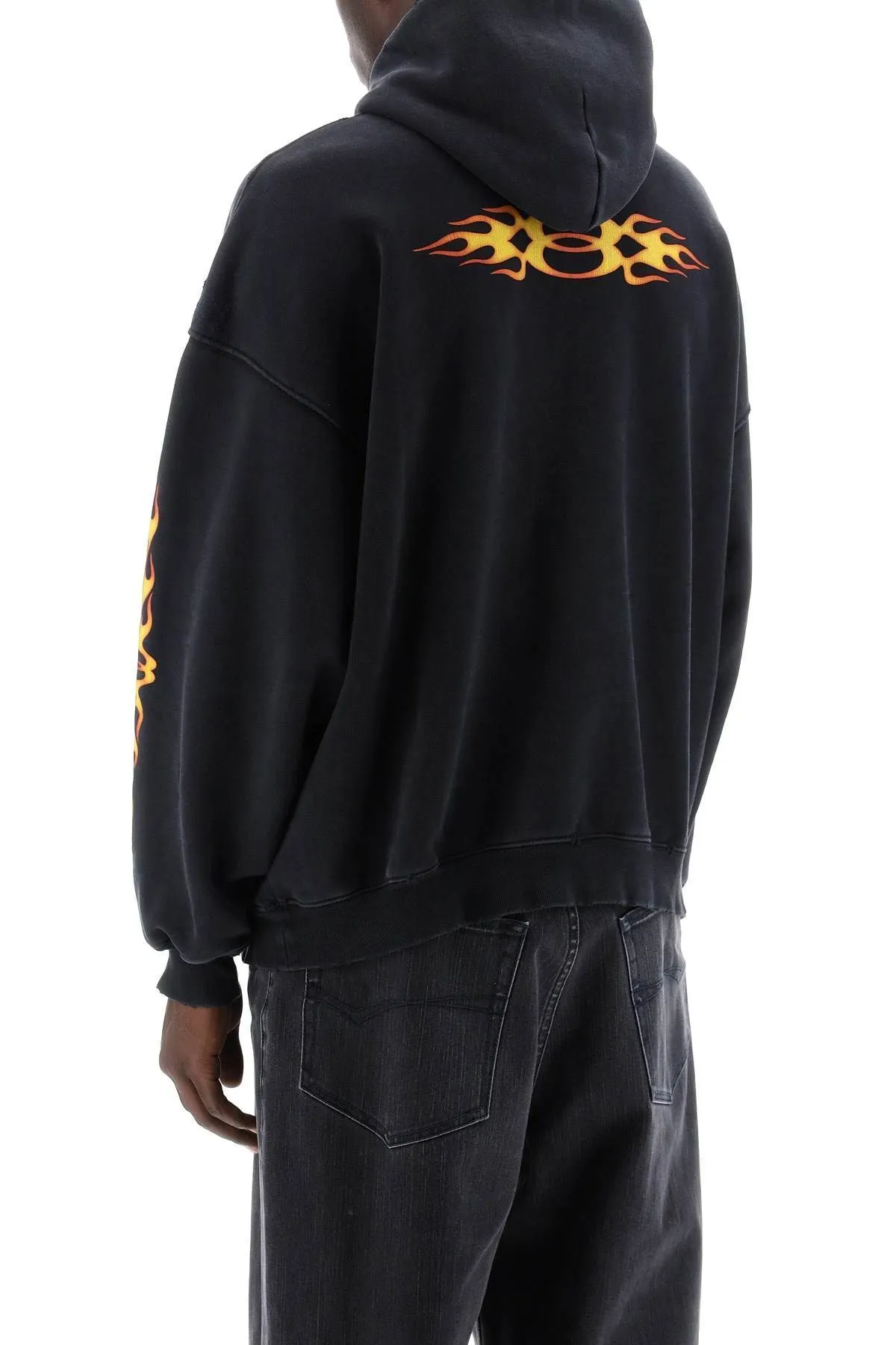 Balenciaga Streetwear Long Sleeve Hoodie with Oversized Logo - Luxury