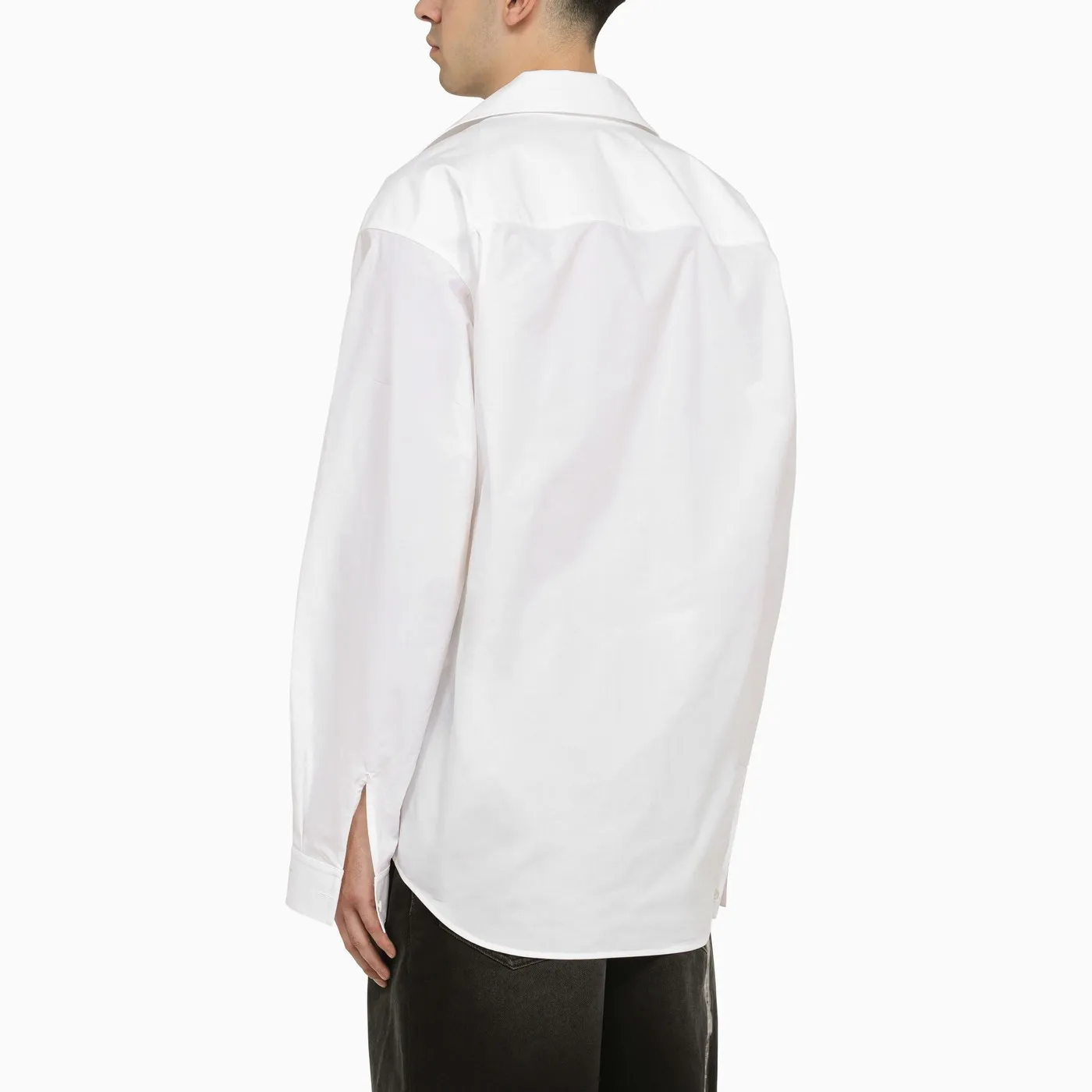 Balenciaga Women's Kick Collar Shirt Large Fit White