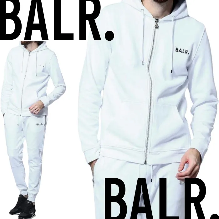 BALR | Long Sleeves Plain Cotton Logo Hoodies - Unisex Street Style.