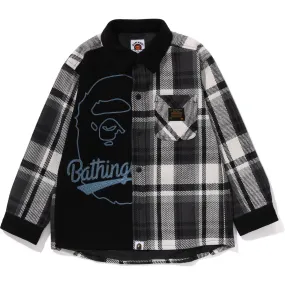 BAPE Kids Shirt Jacket with Ape Head Design - Relaxed Fit