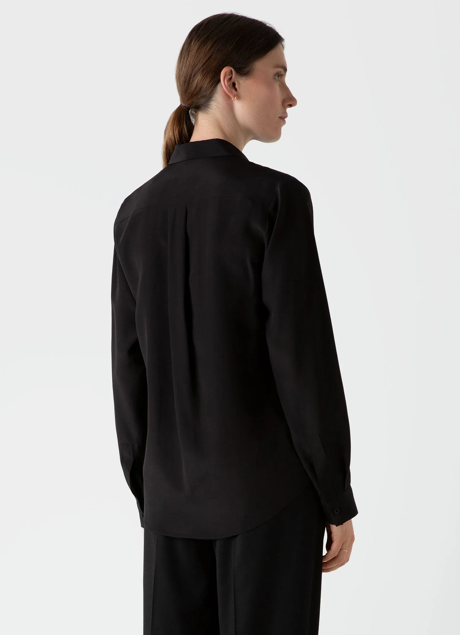 Black Silk Shirt for Women