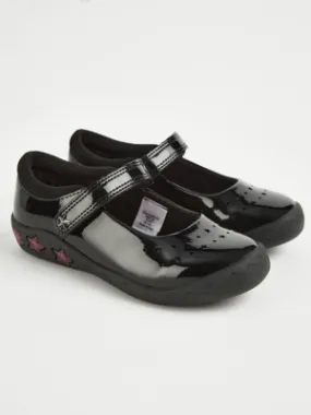 Black Wide Fit Unicorn Light Up School Shoes | School | George at ASDA