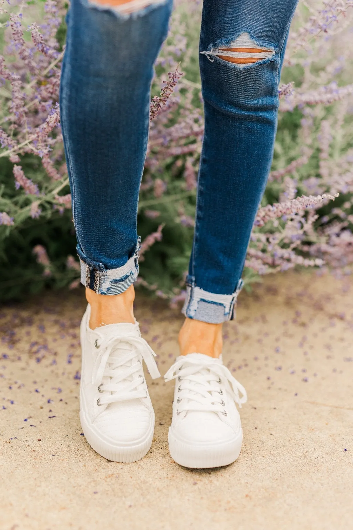 Blowfish white smoked canvas sneakers