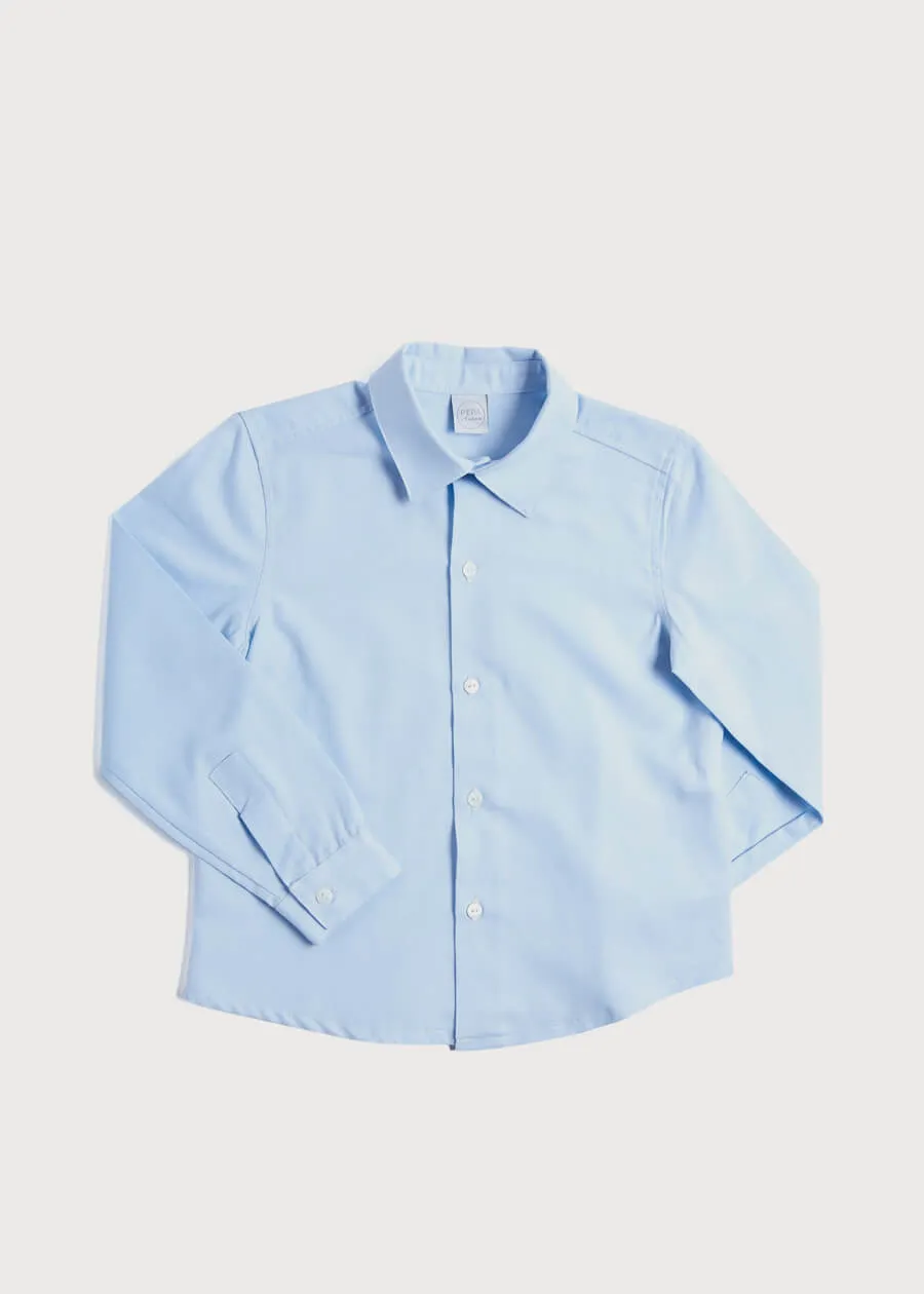 Blue Cotton Oxford Shirt for Kids - Size 4 to 10 years