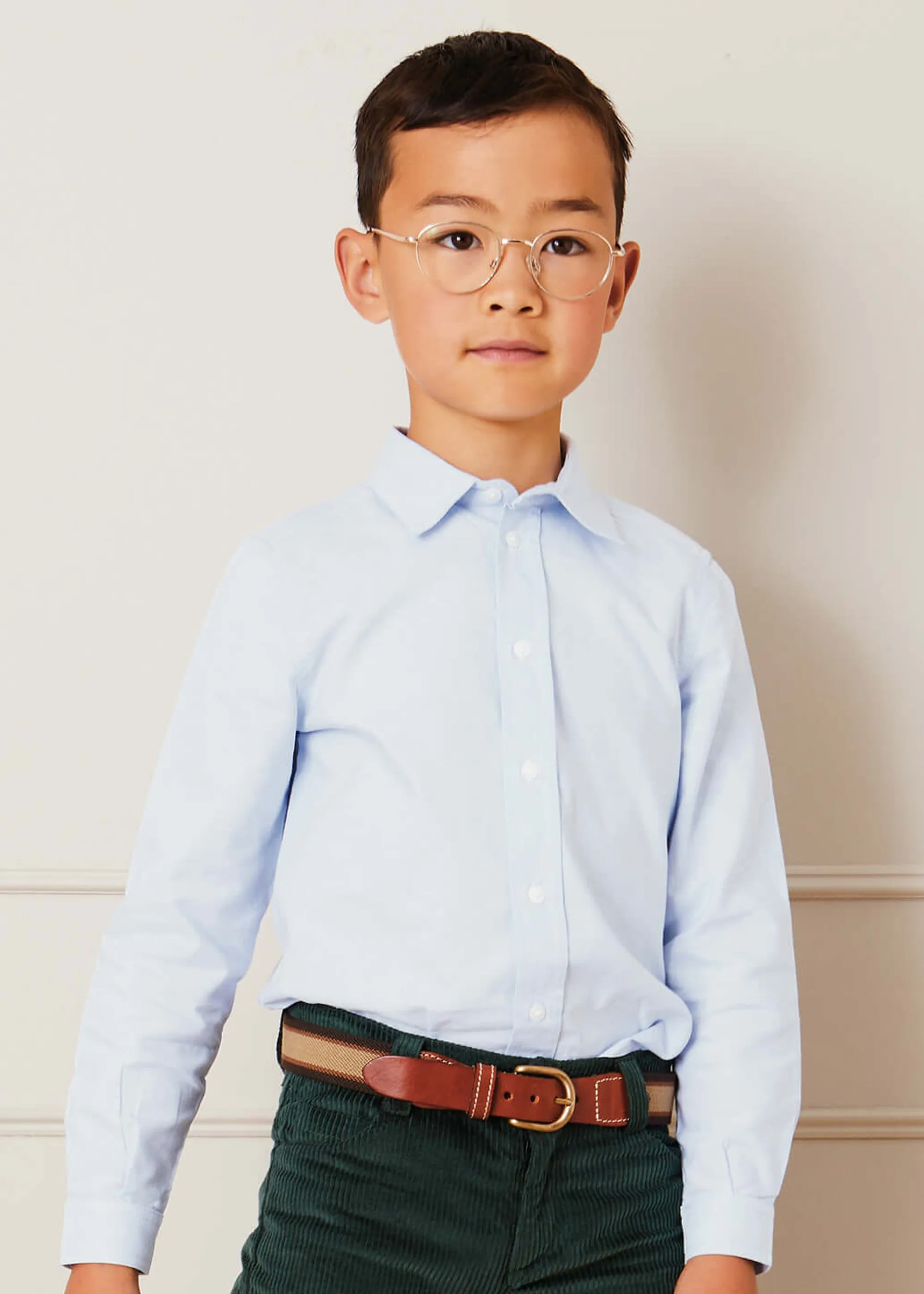 Blue Cotton Oxford Shirt for Kids - Size 4 to 10 years