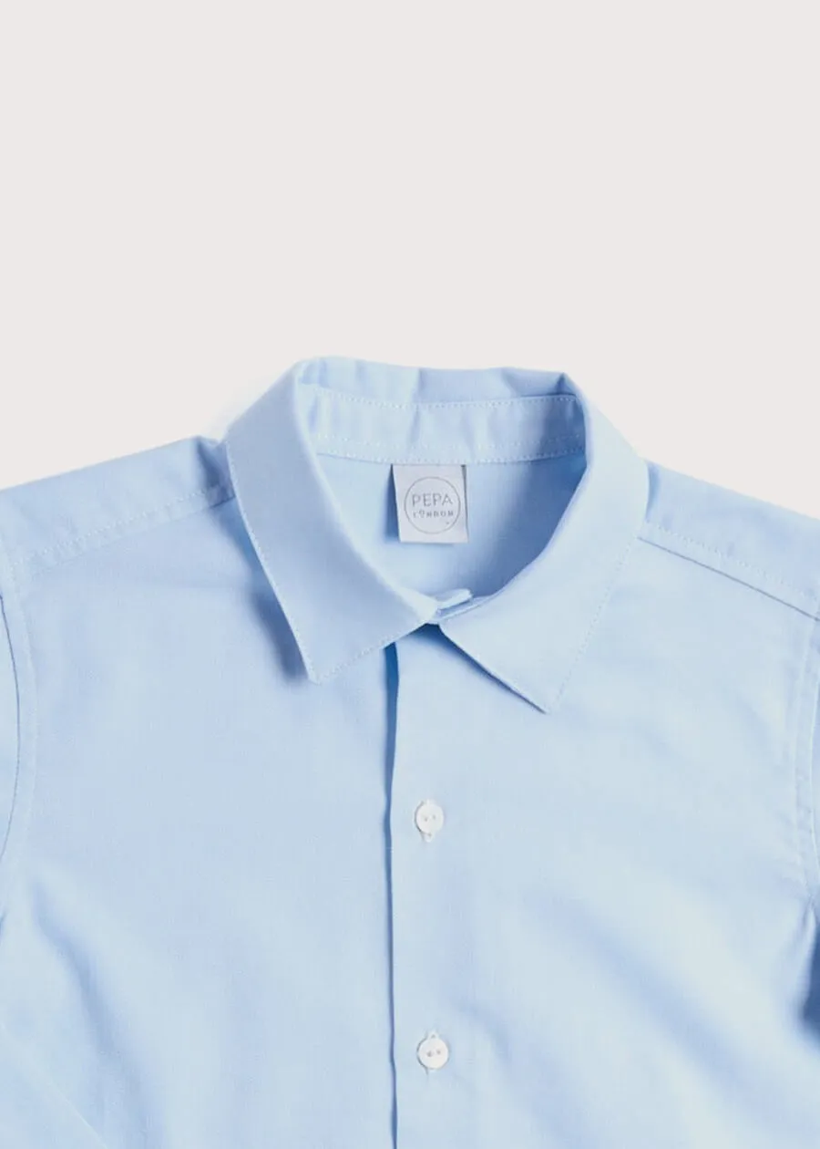 Blue Cotton Oxford Shirt for Kids - Size 4 to 10 years