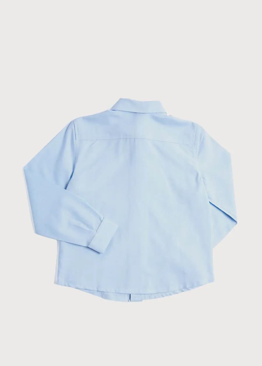 Blue Cotton Oxford Shirt for Kids - Size 4 to 10 years