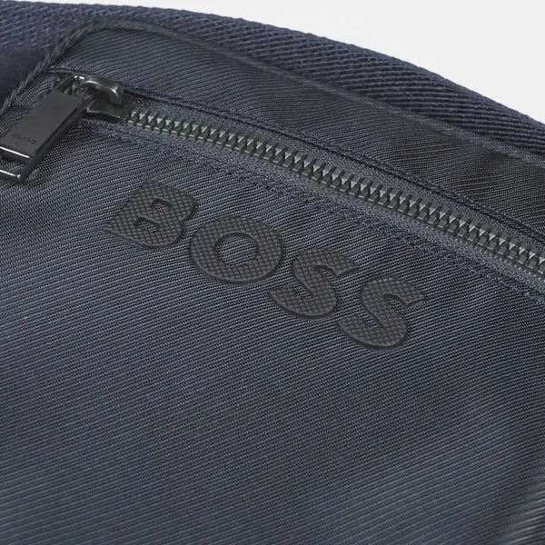 BOSS SHOES & ACCESSORIES Boss Crossbody Bag with Contrast Logo and Signature-Stripe Strap - Blue