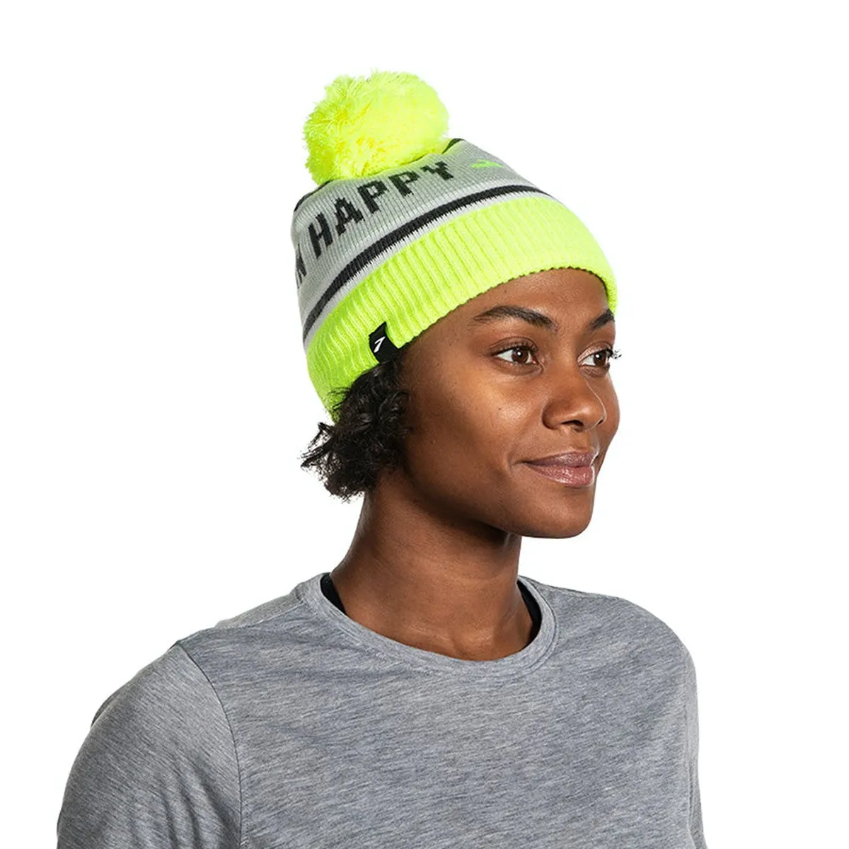 Brooks Pom Beanie | Run Happy | Nightlife