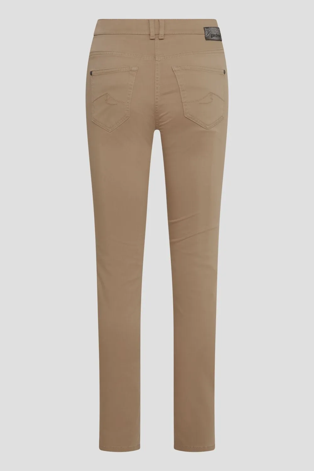 Camel-colored chino trousers