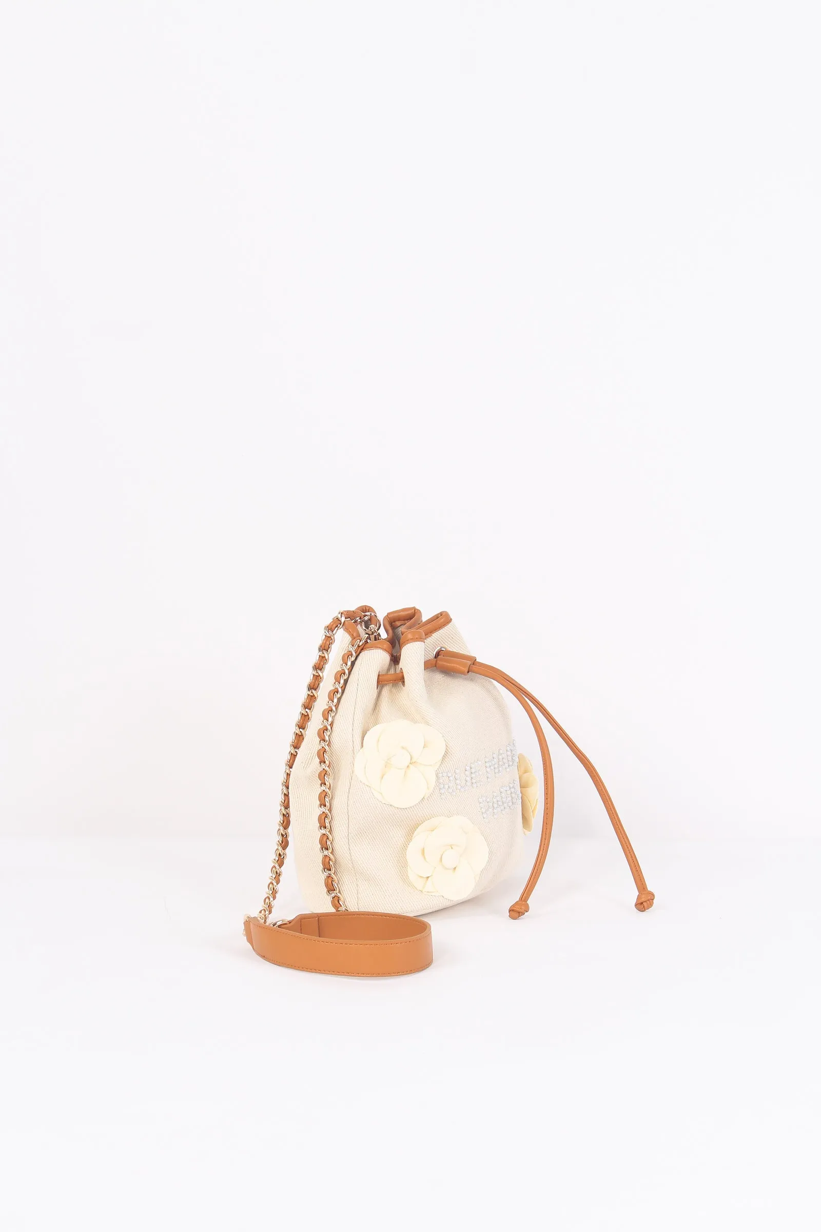 Canvas Rose Bucket Bag