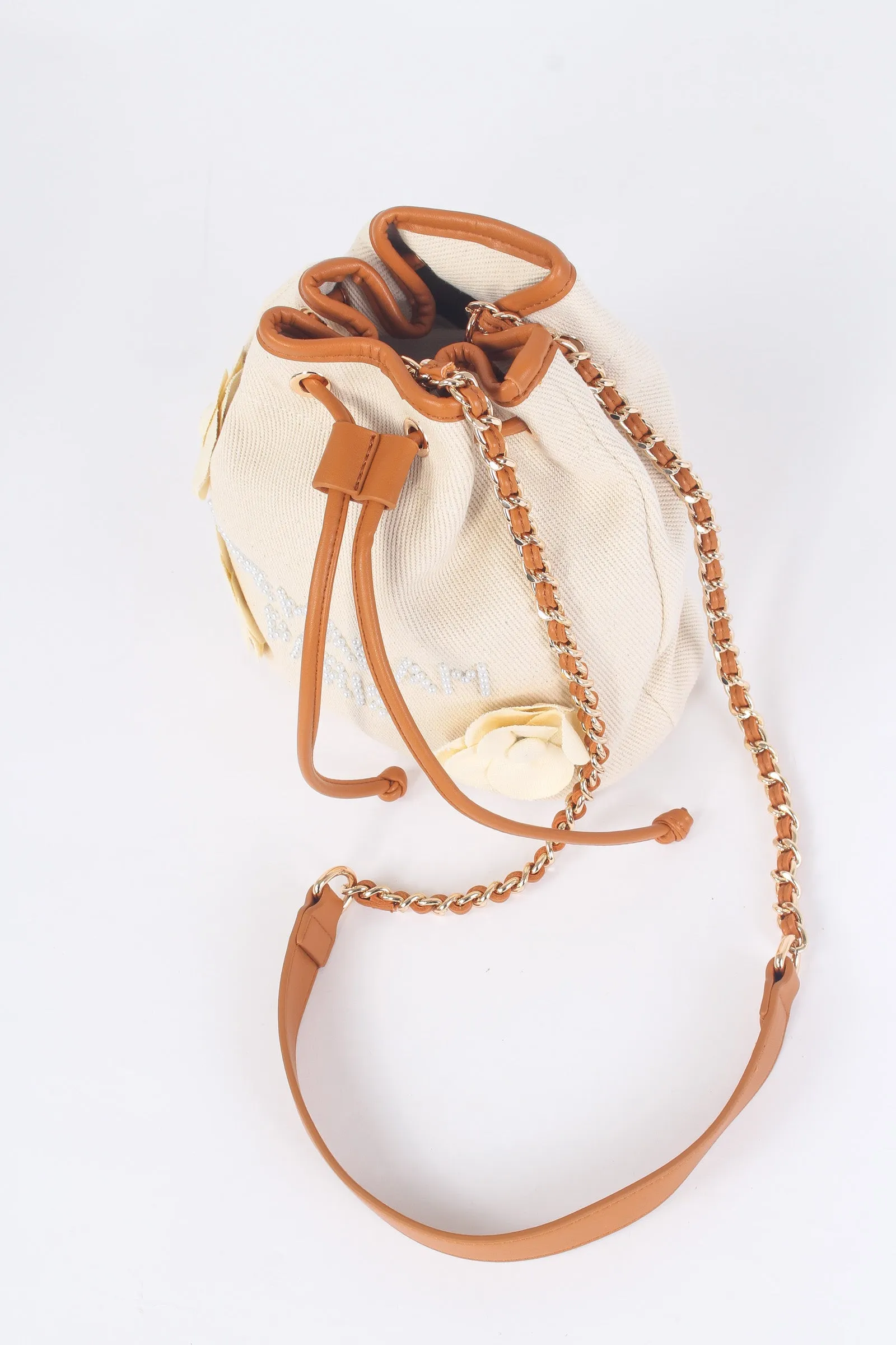 Canvas Rose Bucket Bag