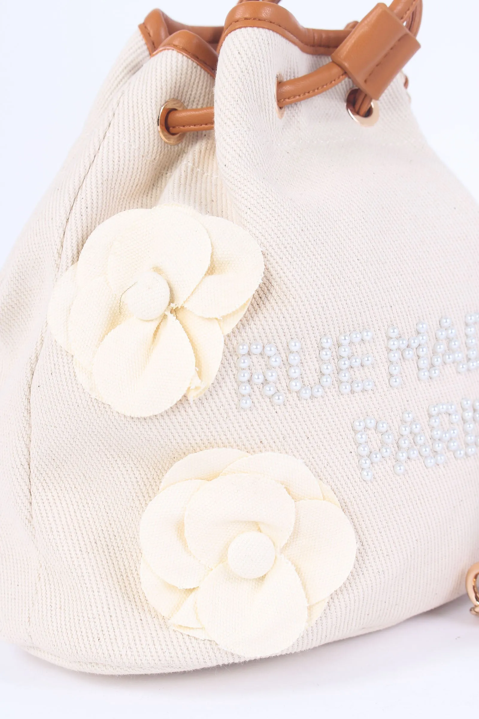 Canvas Rose Bucket Bag