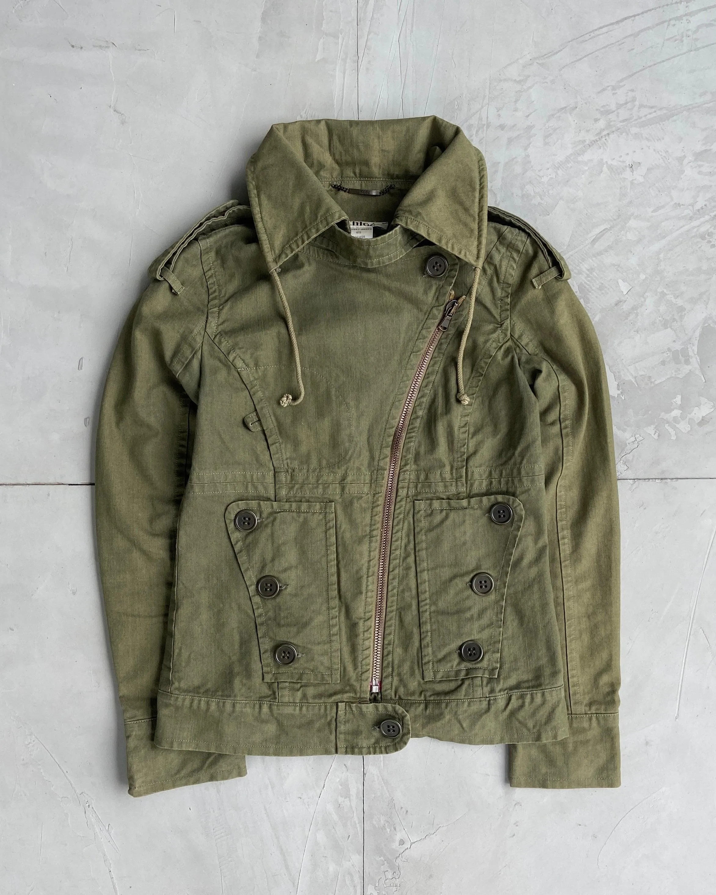 CHLOE 90'S MILITARY ASYMMETRIC JACKET - S/M