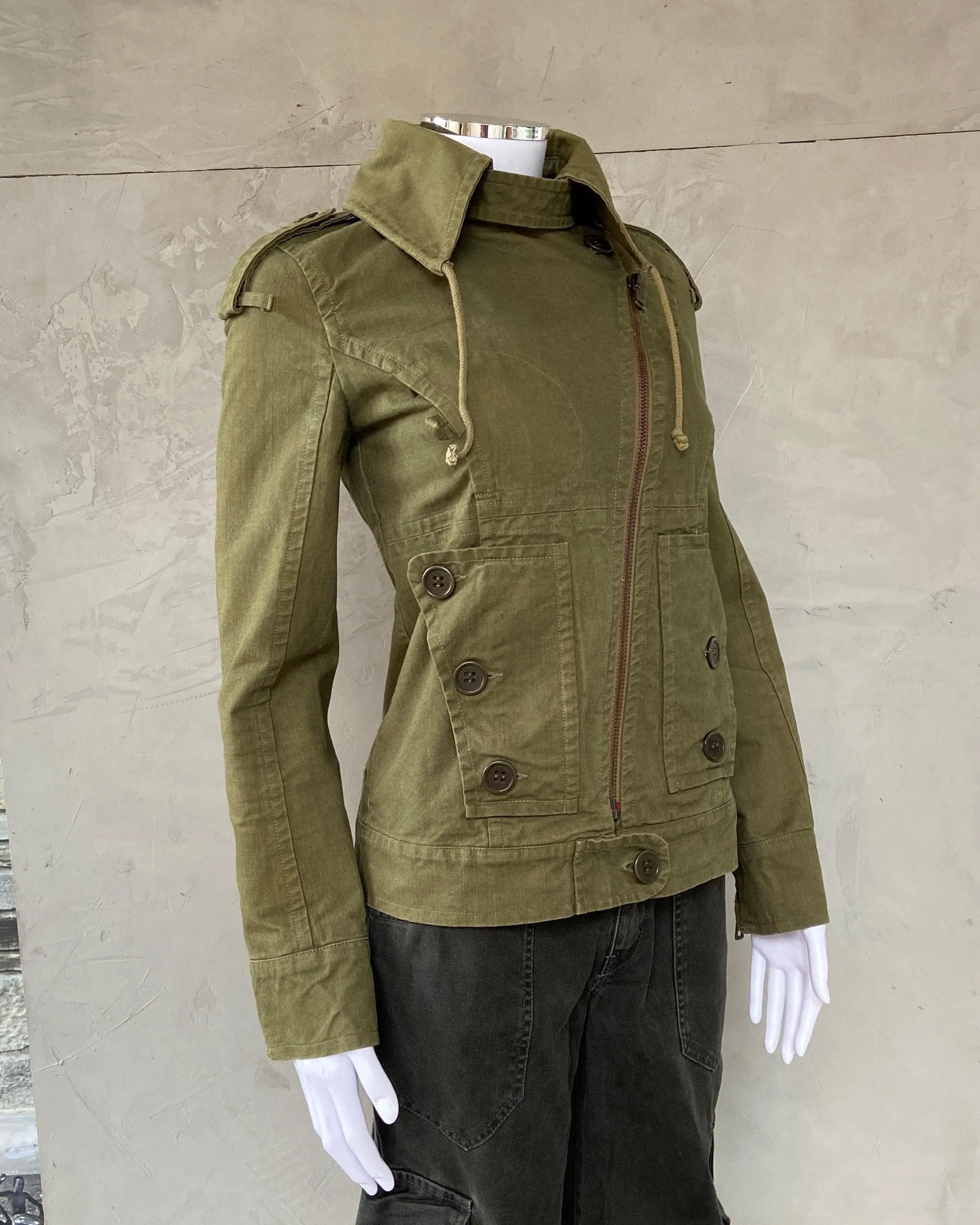 CHLOE 90'S MILITARY ASYMMETRIC JACKET - S/M