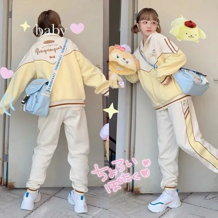 Clearance Pompom Purin sportswear jacket and pants Sanrio collaboration