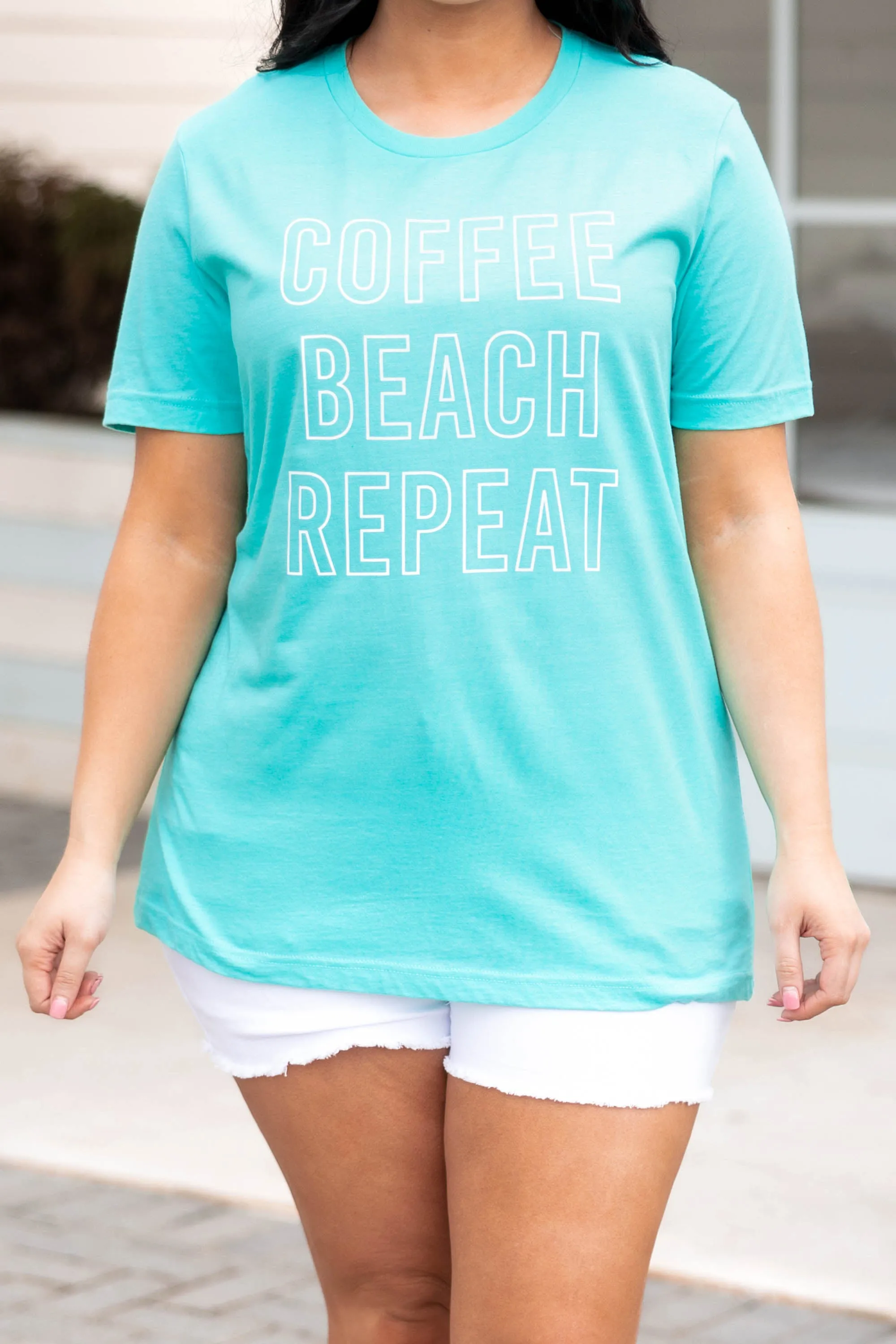 Coffee Beach Tee, Sea Green