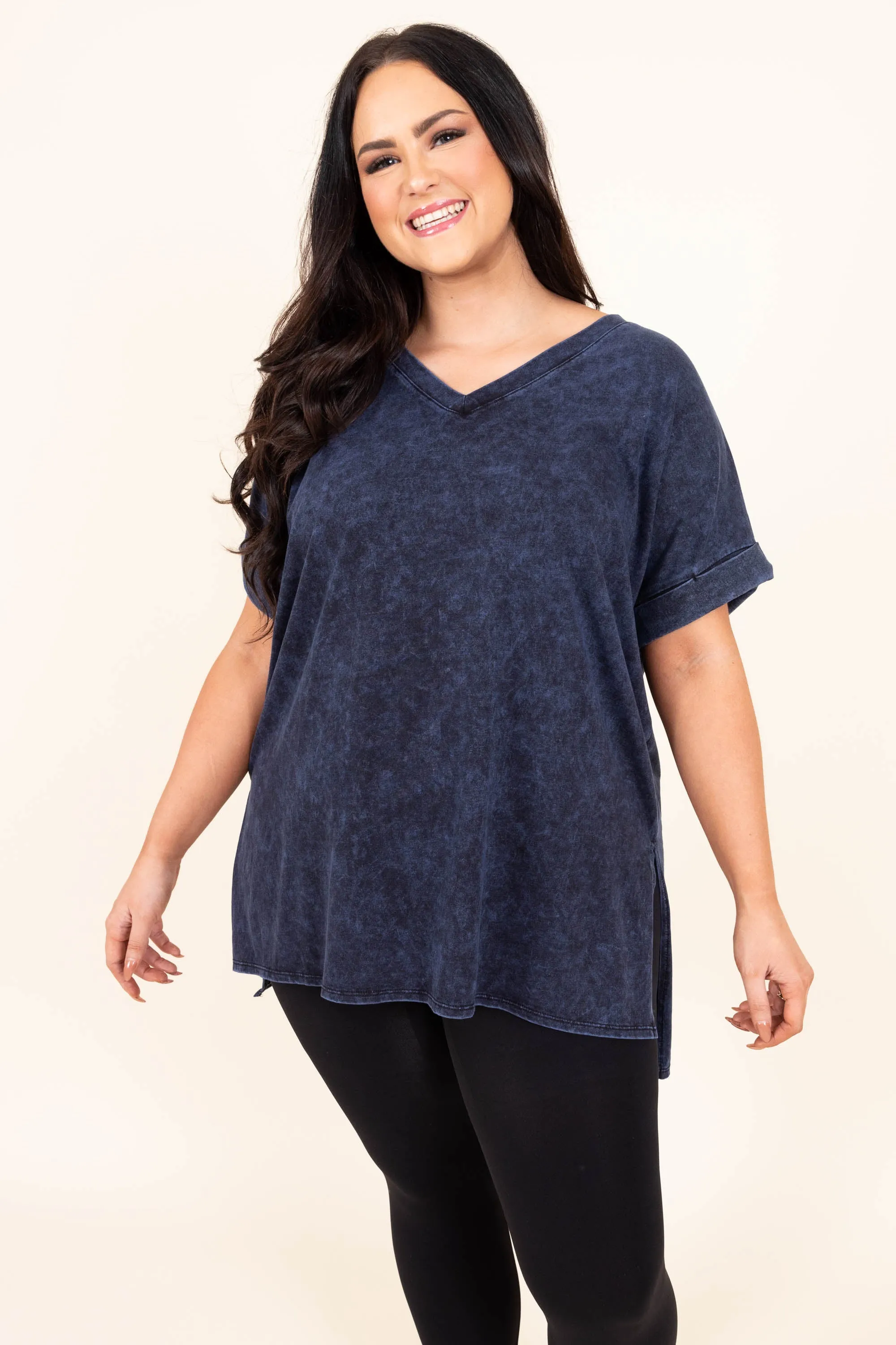 Comfy Blue Travels Top, Sapphire Mineral Wash