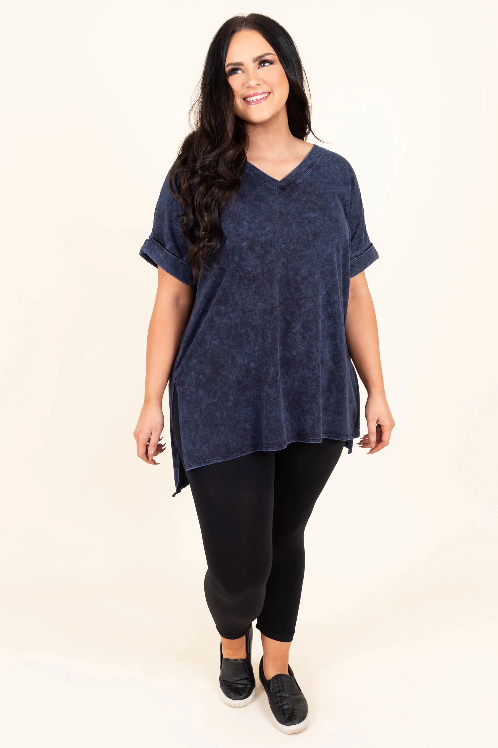 Comfy Blue Travels Top, Sapphire Mineral Wash