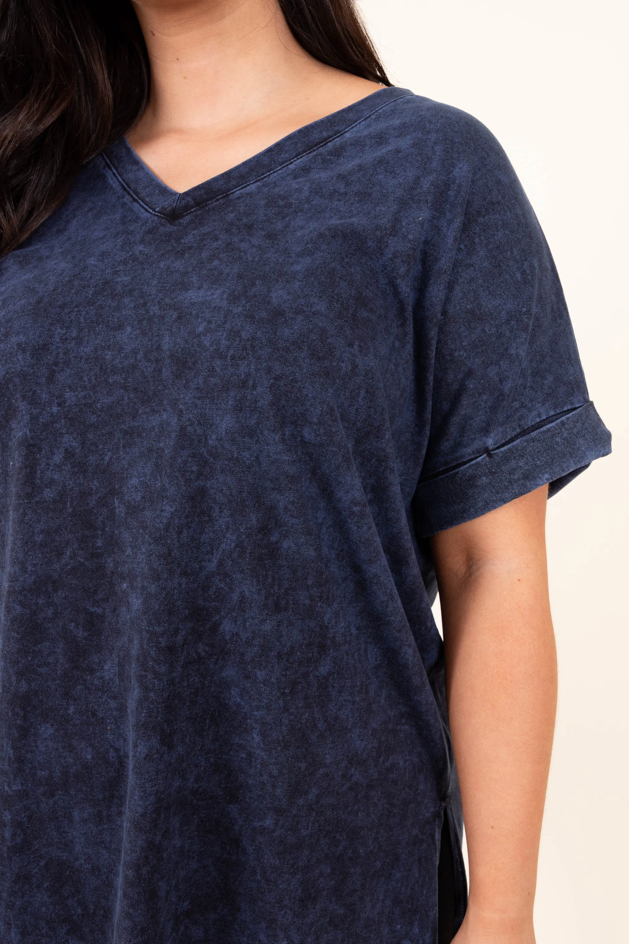 Comfy Blue Travels Top, Sapphire Mineral Wash