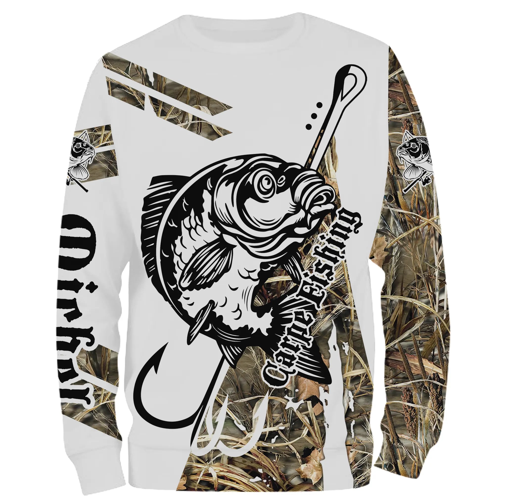 Custom Camouflage Carp Fishing T-shirt, Original Gift for Anglers