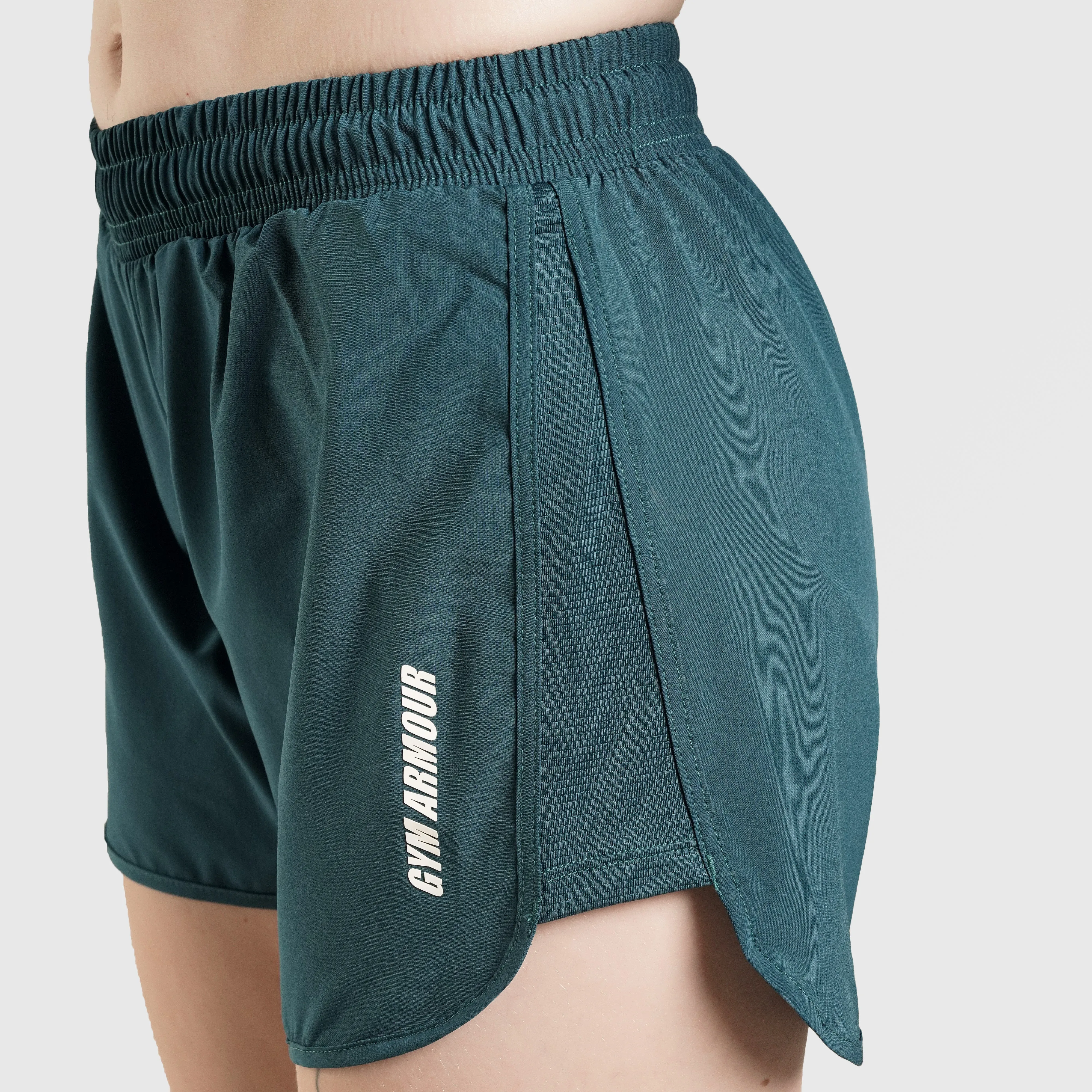 Dark Teal Dril Shorts