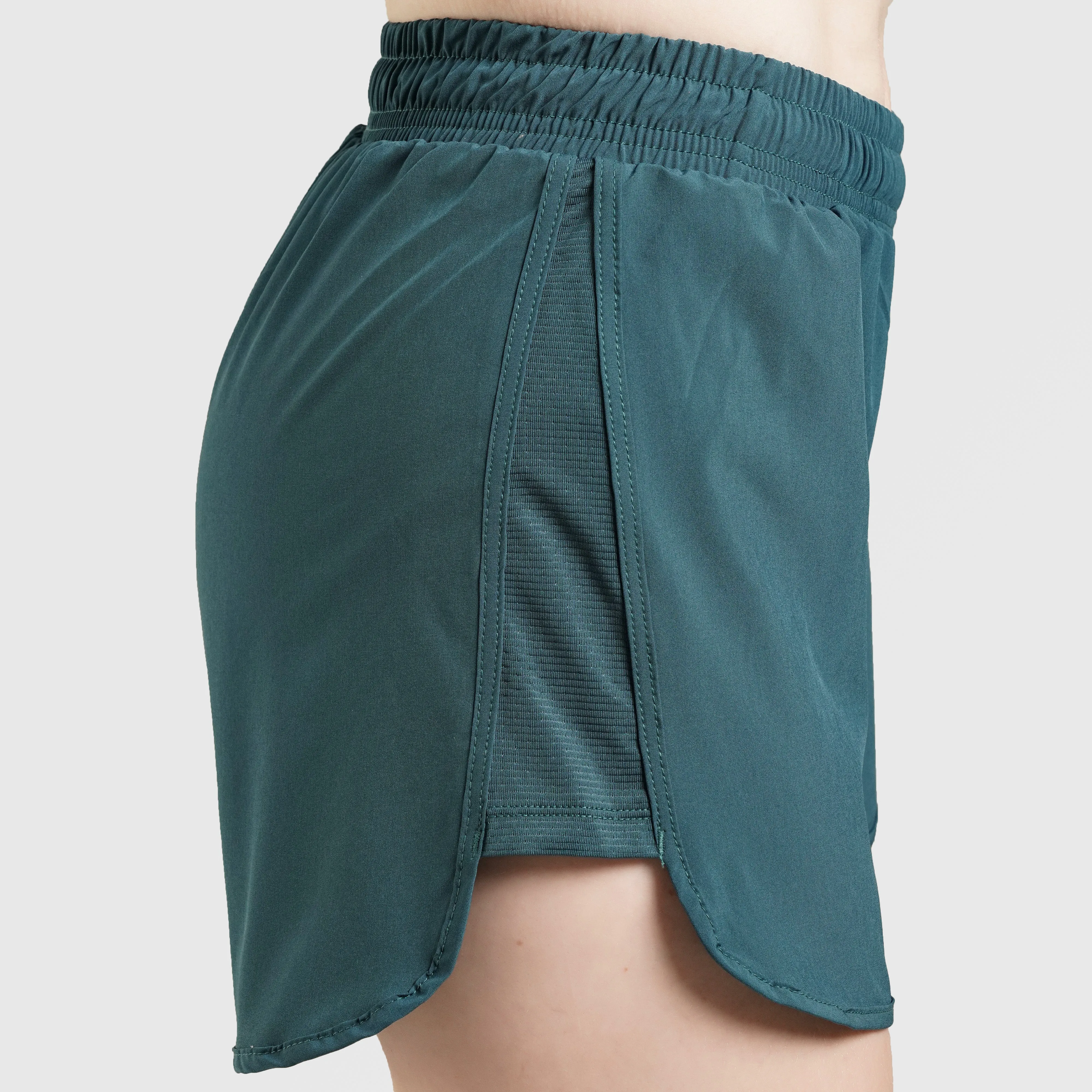 Dark Teal Dril Shorts